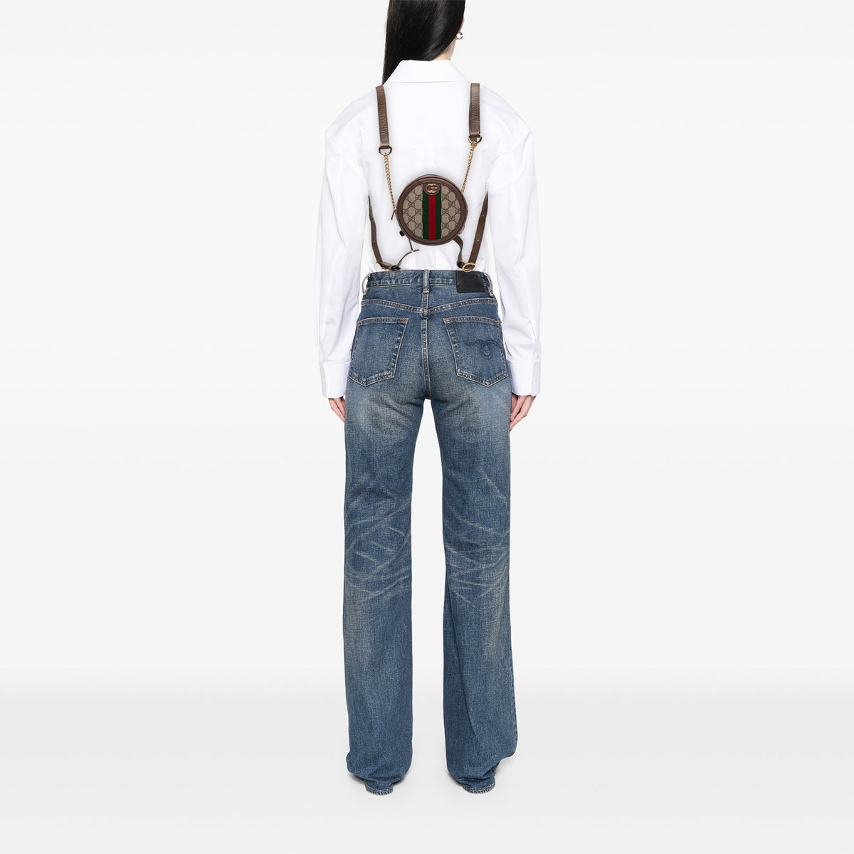Gucci Mini GG Supreme Web Ophidia Round Backpack