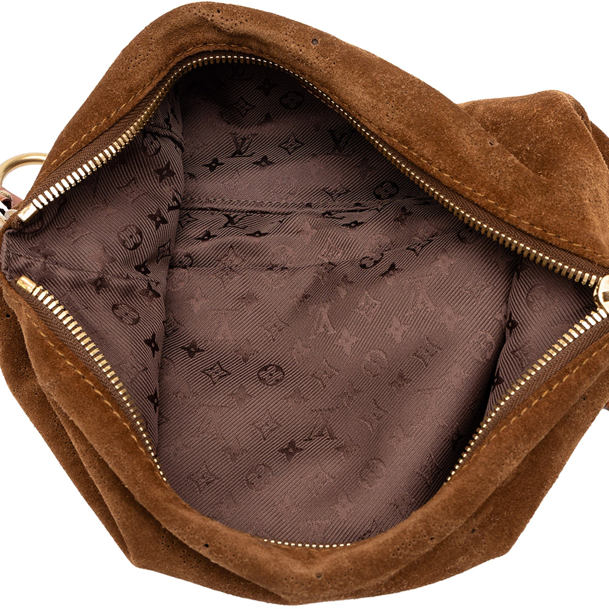 Louis Vuitton Monogram Mahina Suede Onatah Pochette — Brown