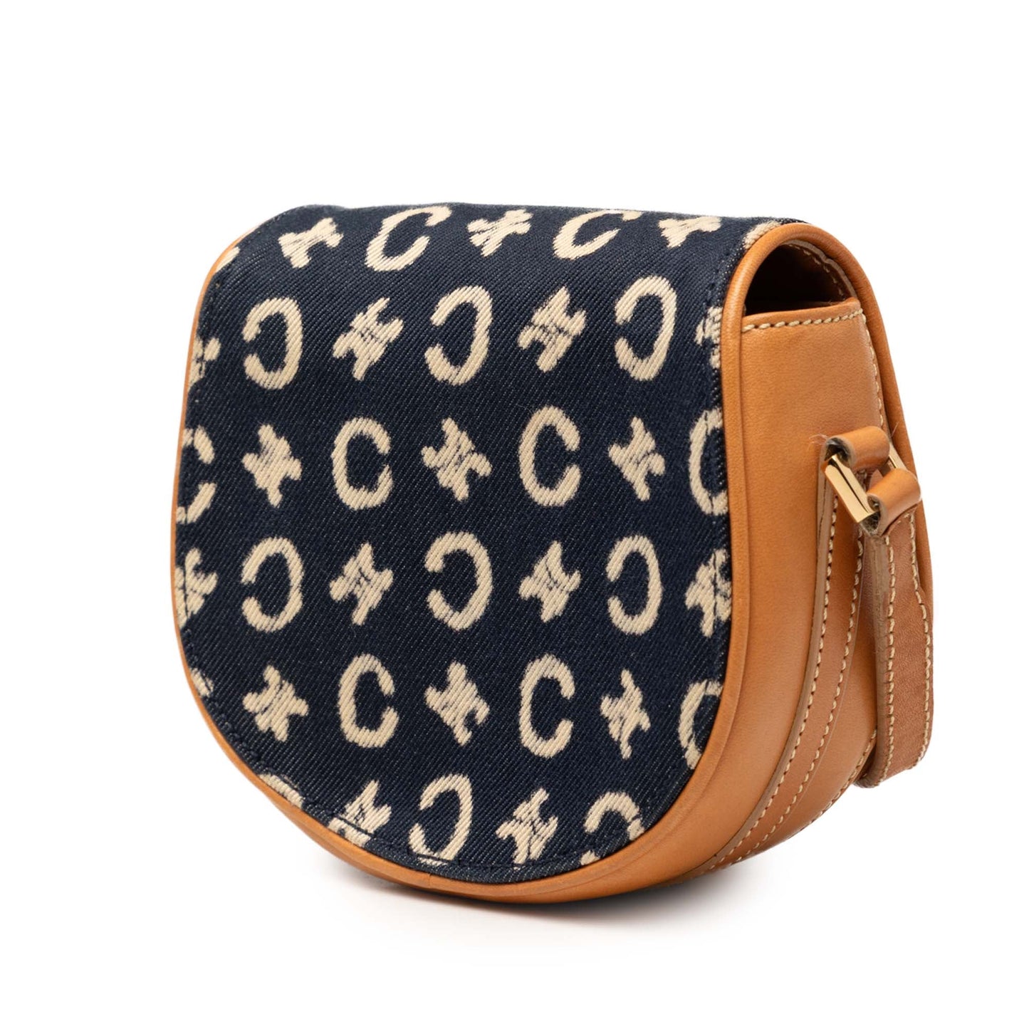 Celine C Macadam Denim and Leather Crossbody