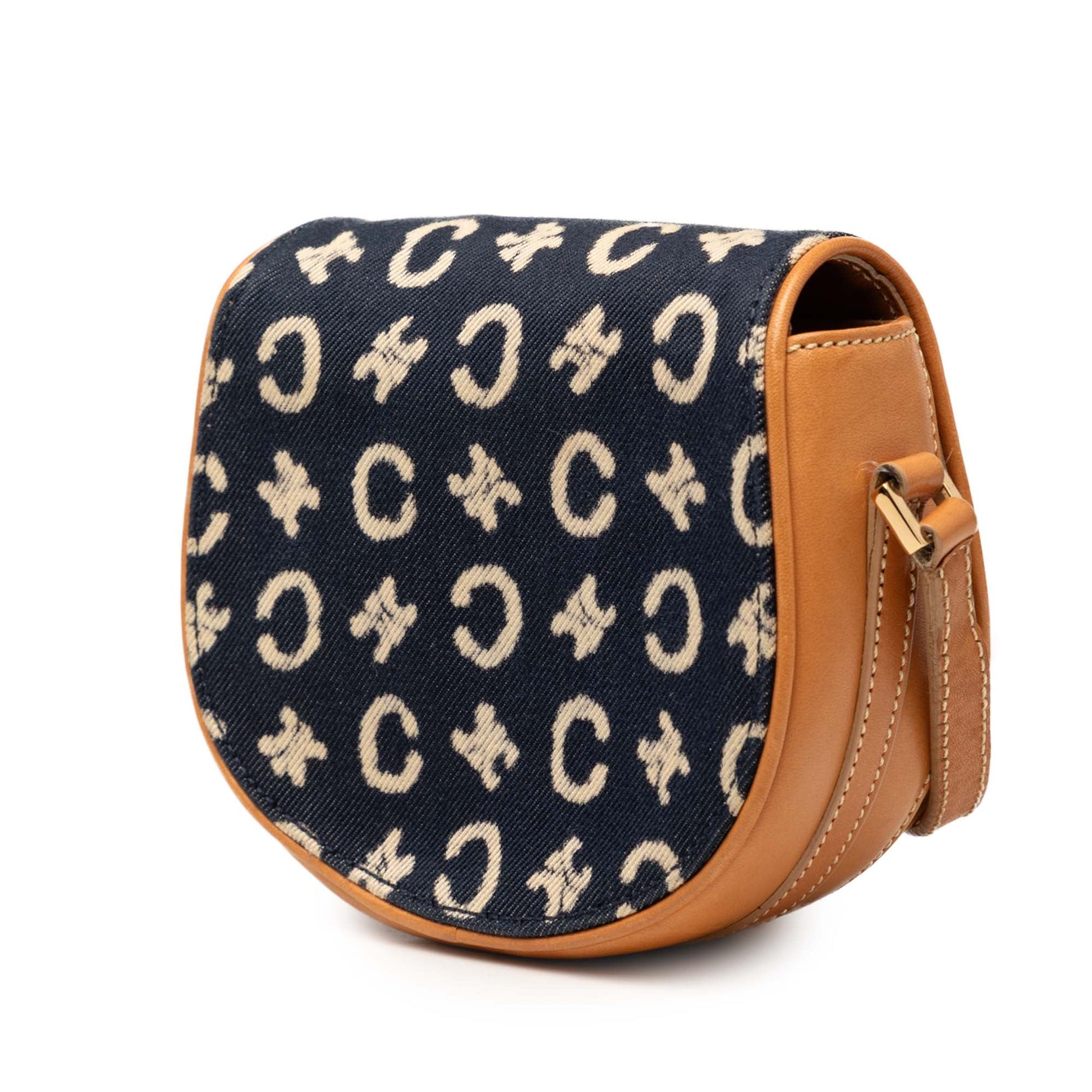 Celine C Macadam Denim and Leather Crossbody