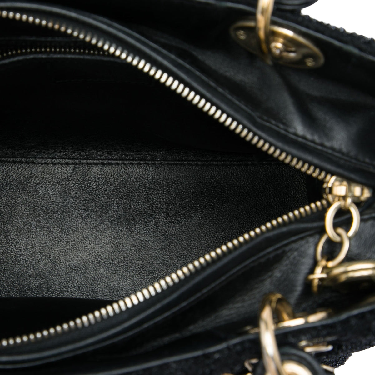 Dior Medium Tweed Cannage Lady Dior — Black