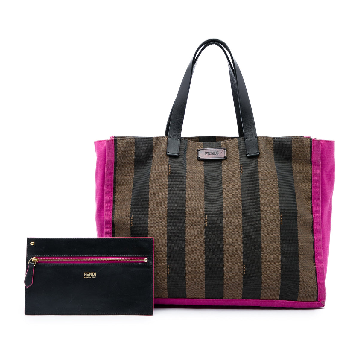 Fendi Pequin Canvas Simply Shopping Tote — Pink