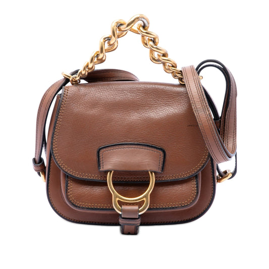 Miu Miu Mini Goatskin Madras Dahlia Satchel