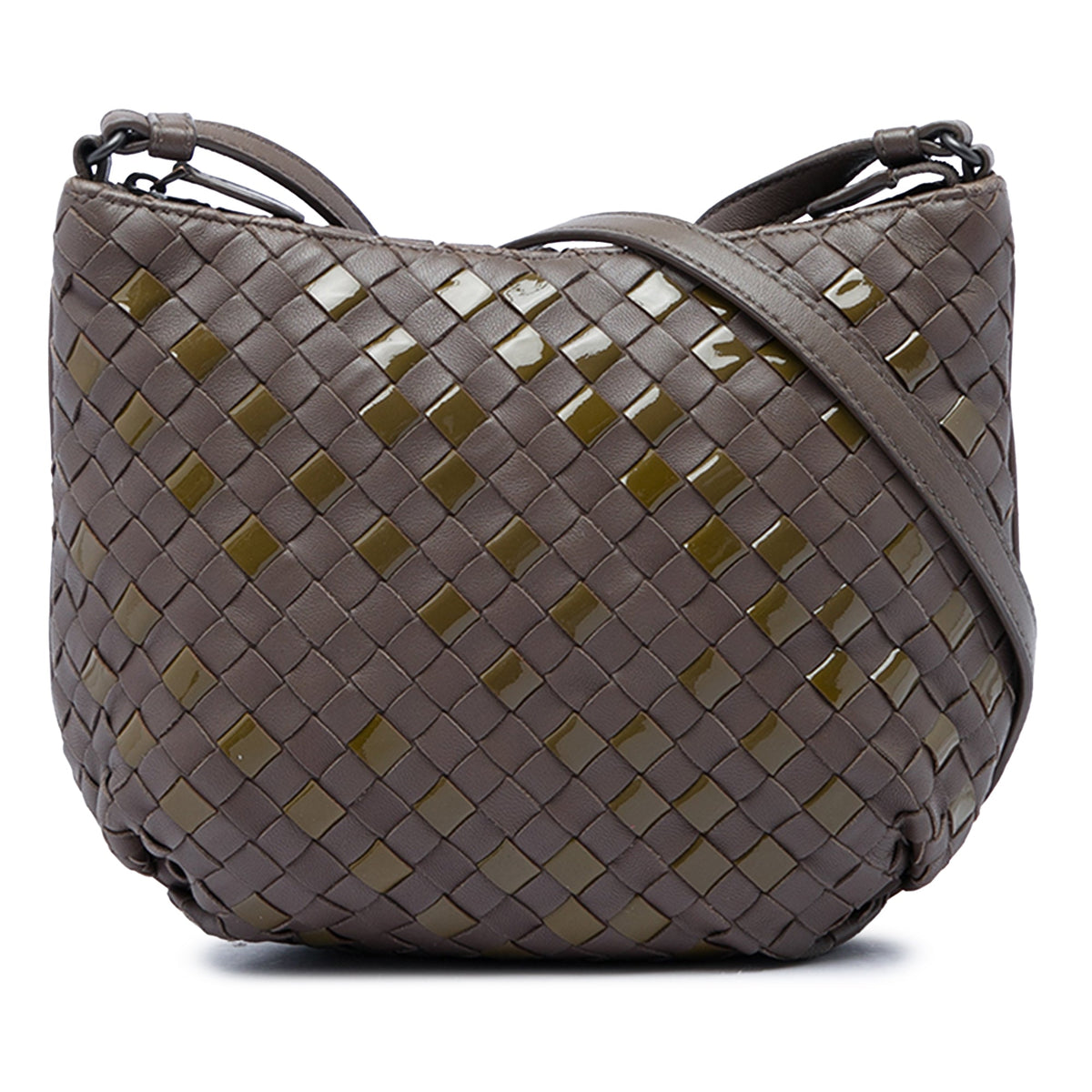 Bottega Veneta Nappa and Patent Intrecciato Crossbody
