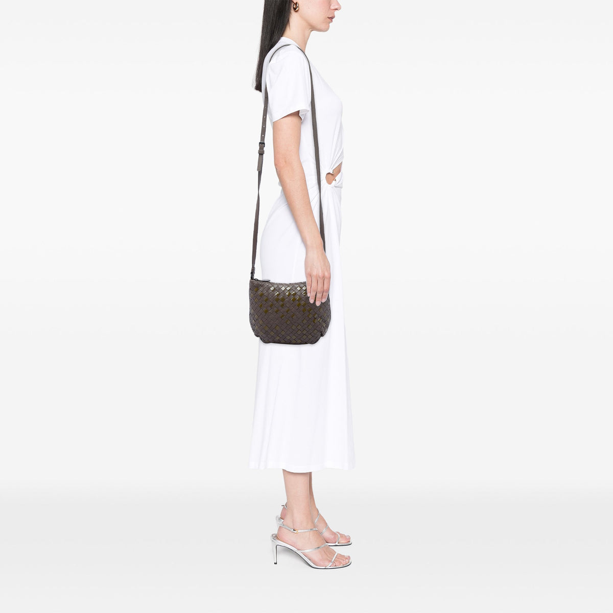 Bottega Veneta Nappa and Patent Intrecciato Crossbody