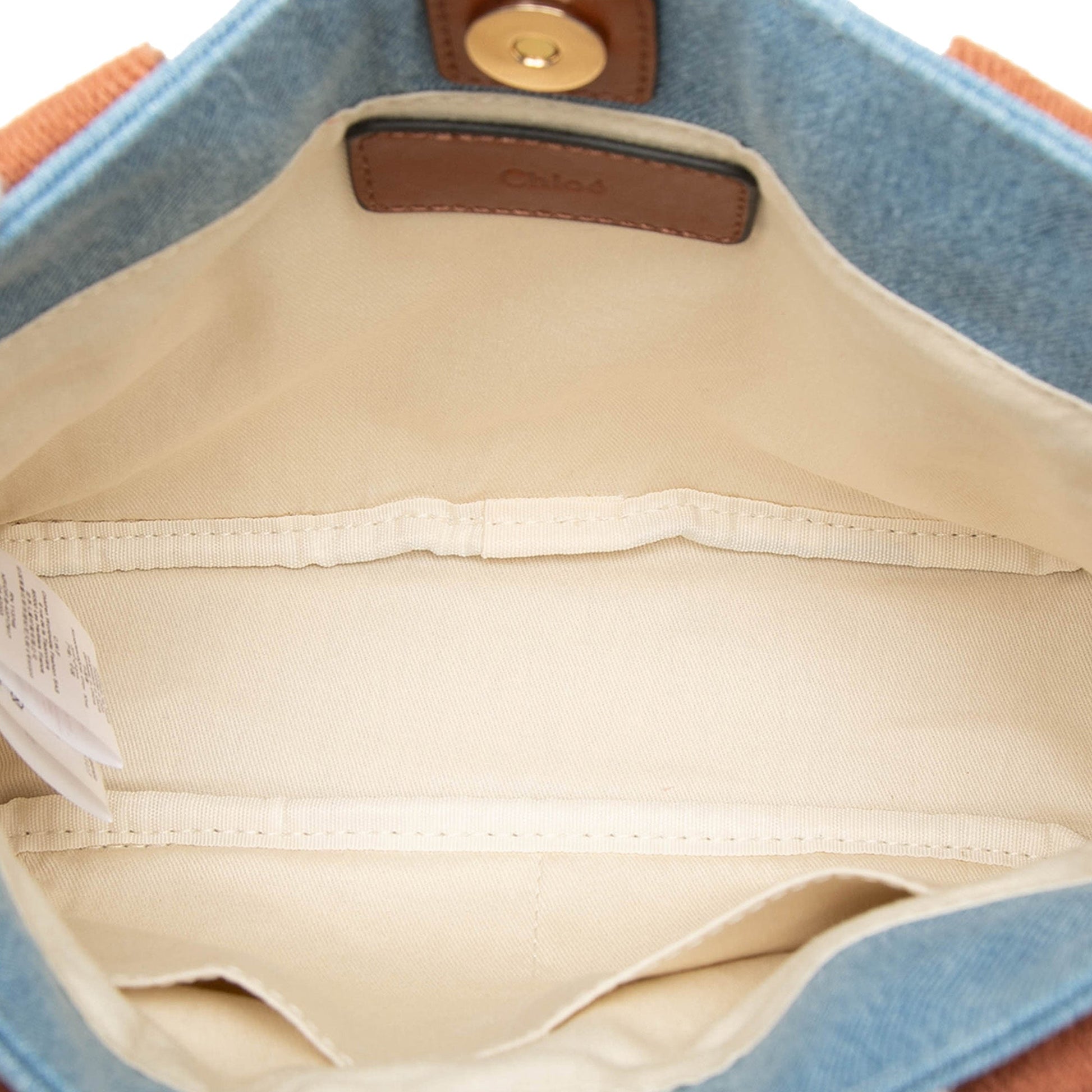 Chloé Kids Embroidered Logo Denim Satchel
