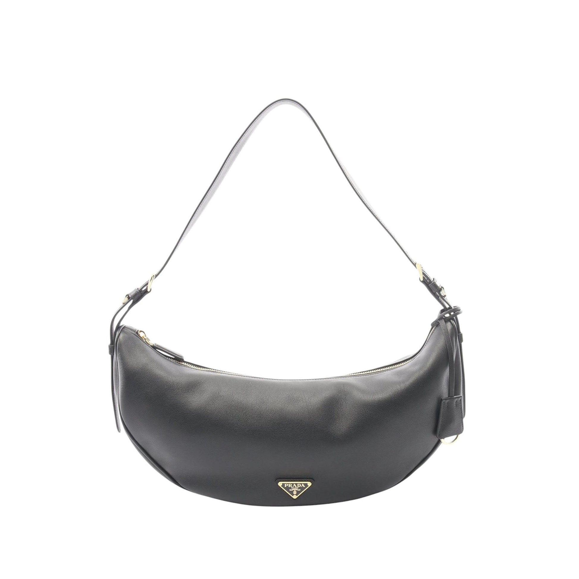 Prada Large Calfskin Demi Lune Shoulder Bag