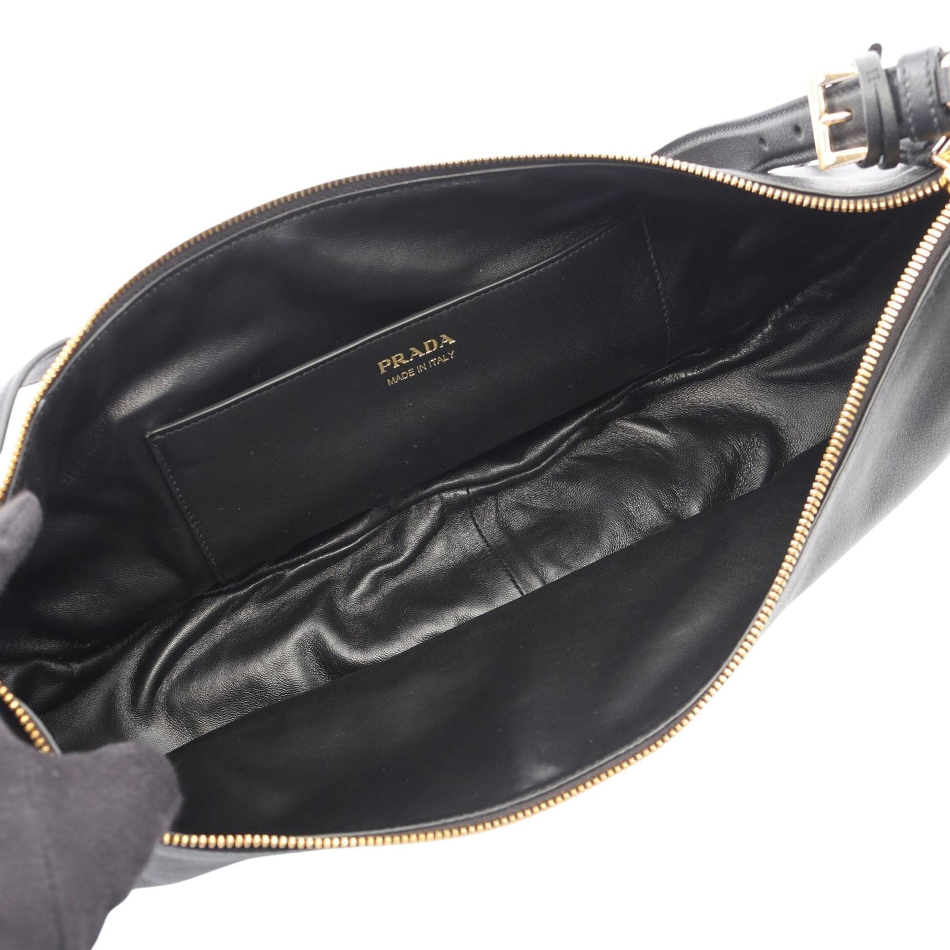 Prada Large Calfskin Demi Lune Shoulder Bag
