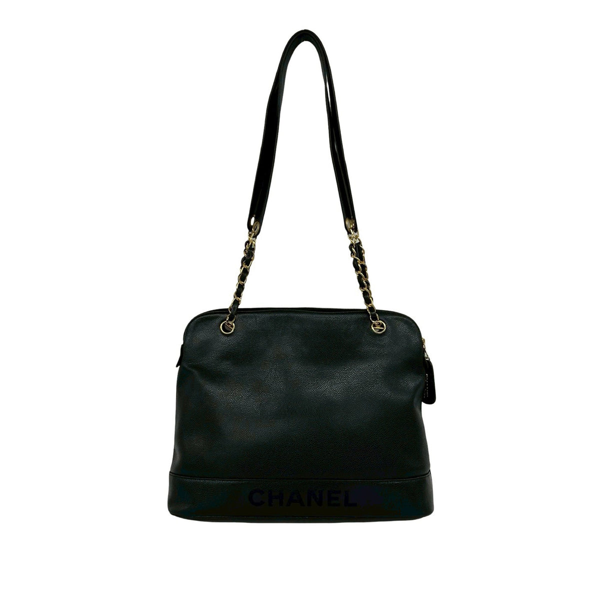 Chanel Caviar Logo Chain Shoulder Bag