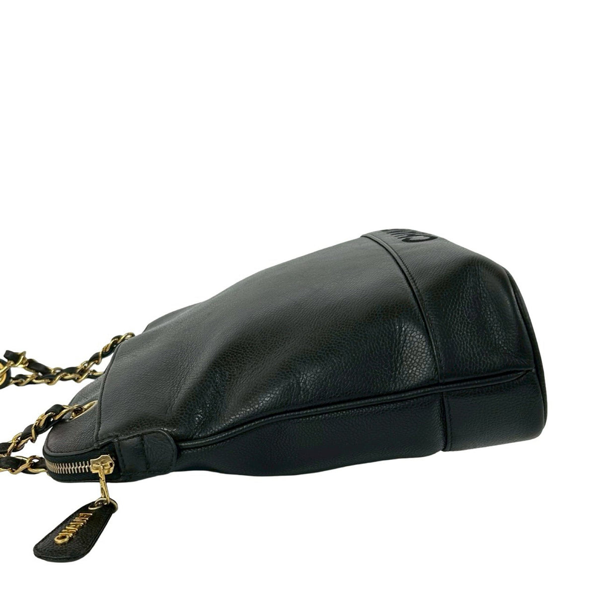 Chanel Caviar Logo Chain Shoulder Bag