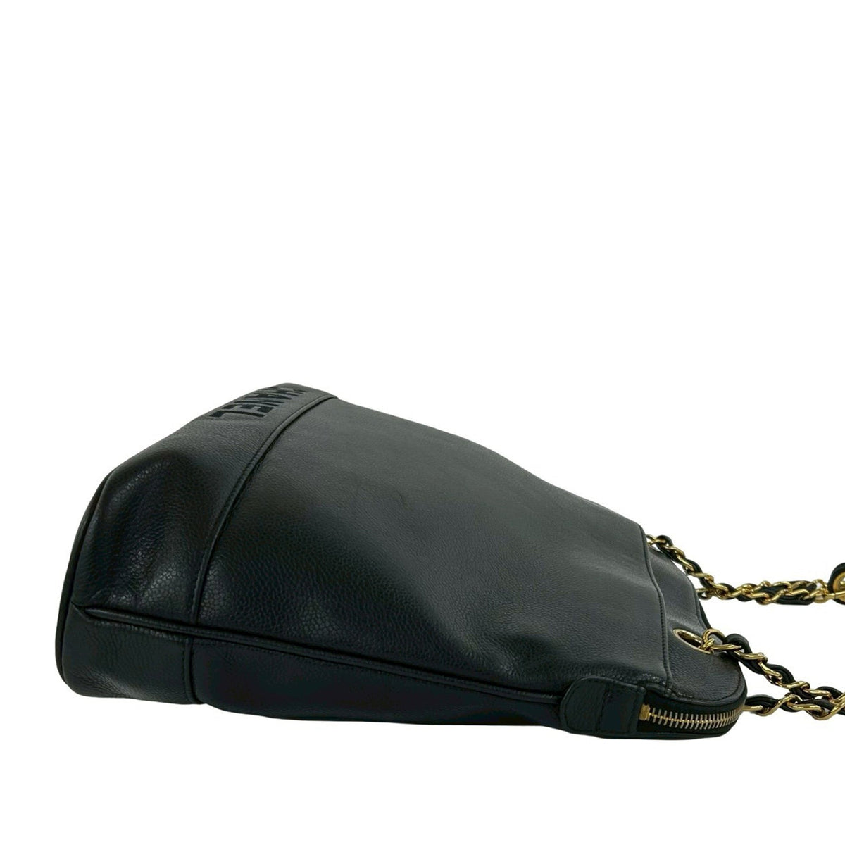 Chanel Caviar Logo Chain Shoulder Bag