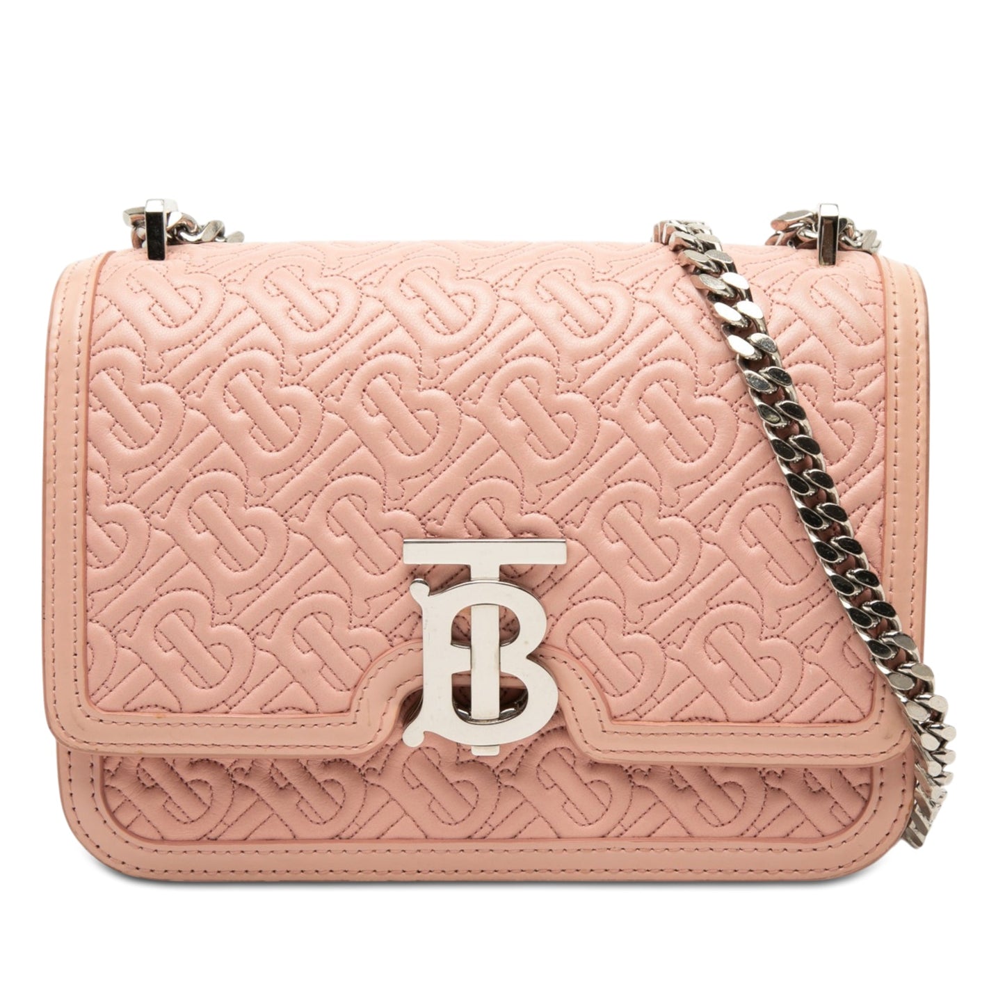 Burberry Small TB Monogram Embossed Calfskin Chain Shoulder Bag