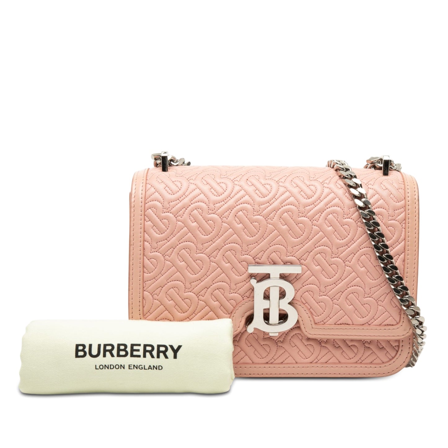 Burberry Small TB Monogram Embossed Calfskin Chain Shoulder Bag