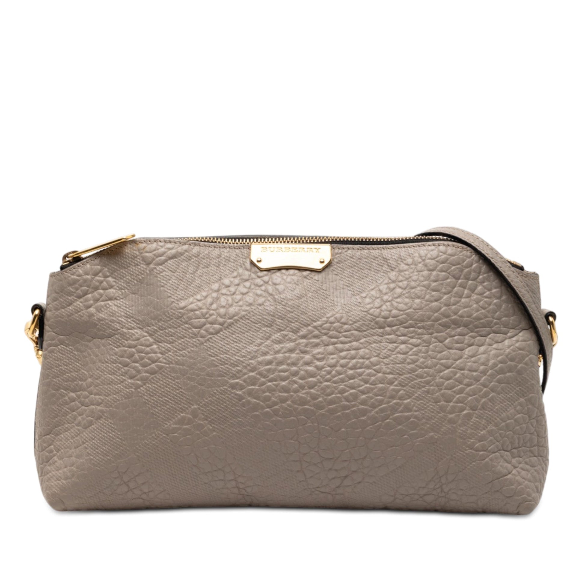 Small Grain Check Embossed Leather Chichester Crossbody