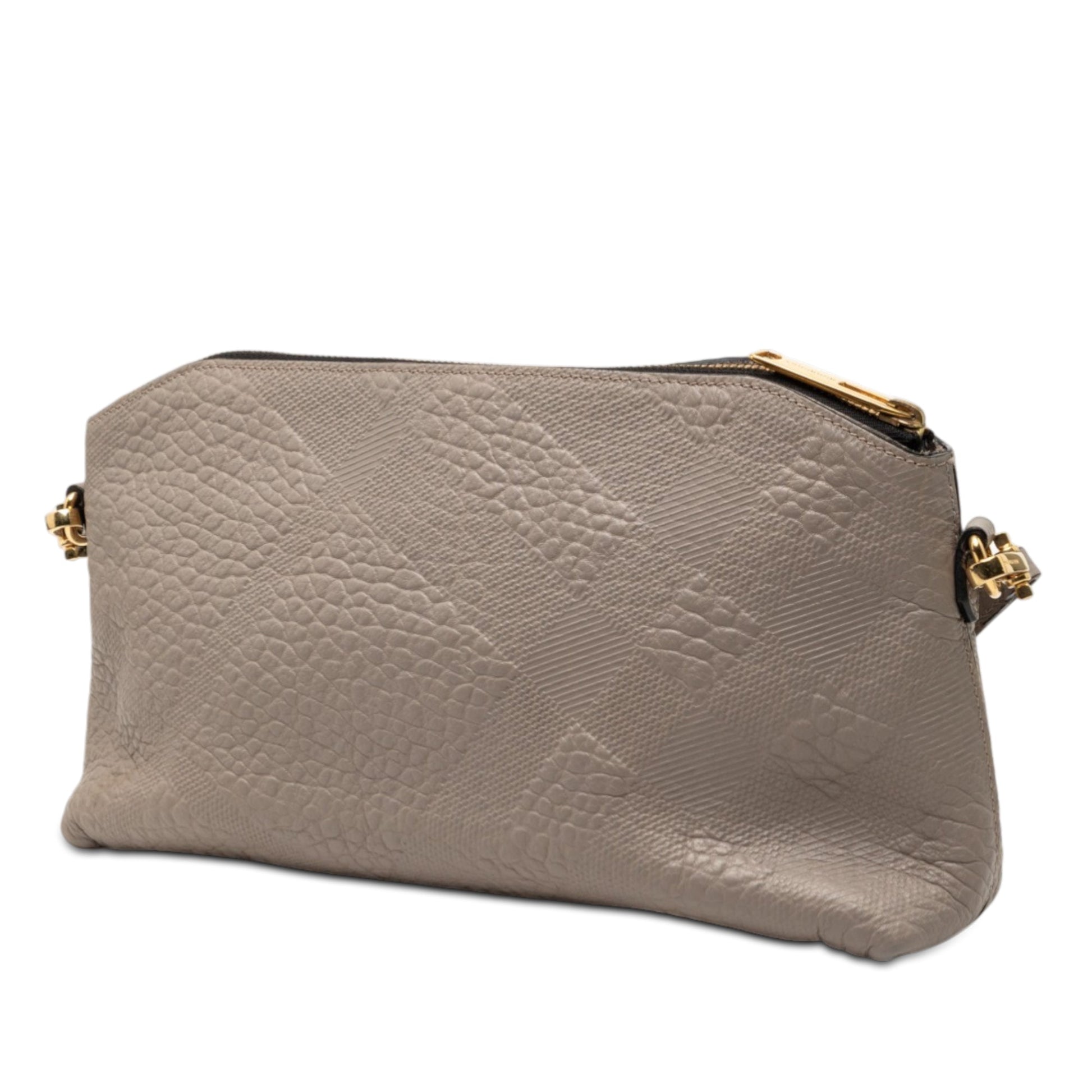 Small Grain Check Embossed Leather Chichester Crossbody