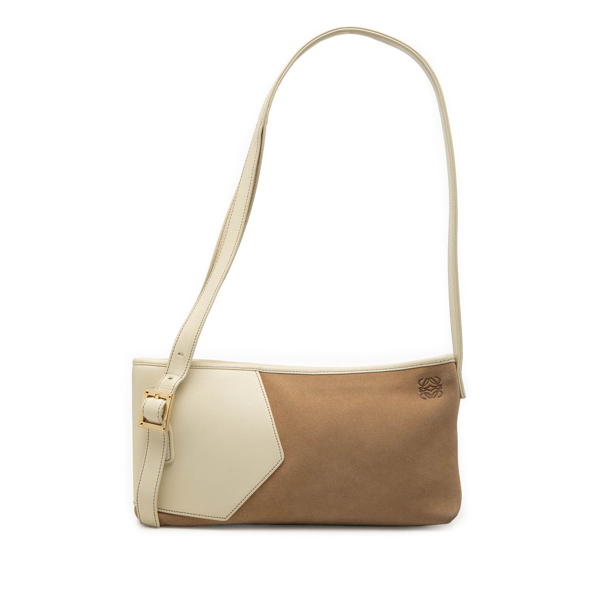 LOEWE Suede Anagram Switching Shoulder Bag