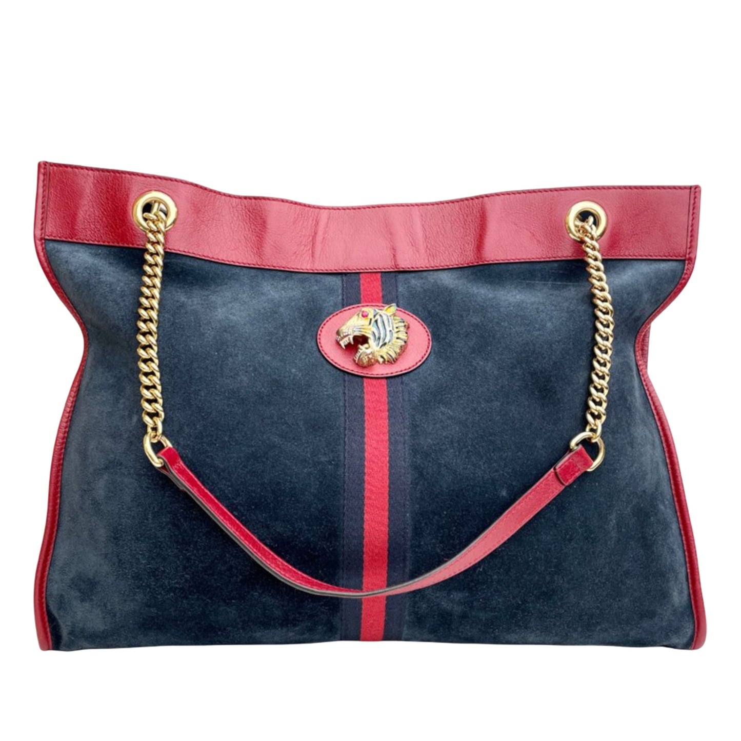 Gucci Large Web Suede Rajah Tote