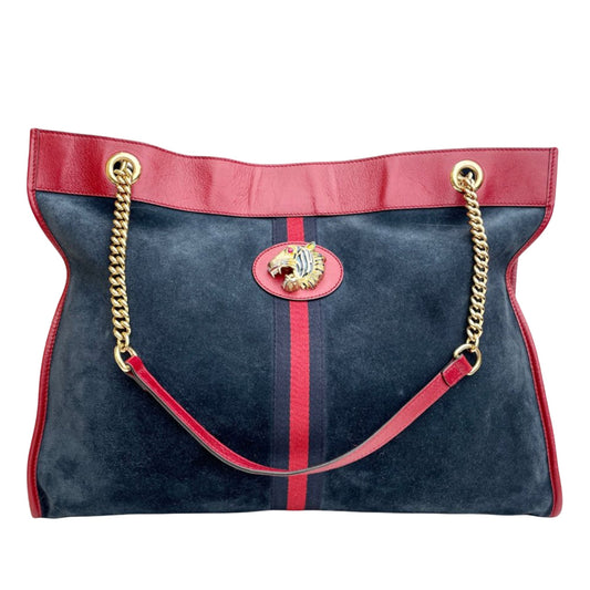 Gucci Large Web Suede Rajah Tote