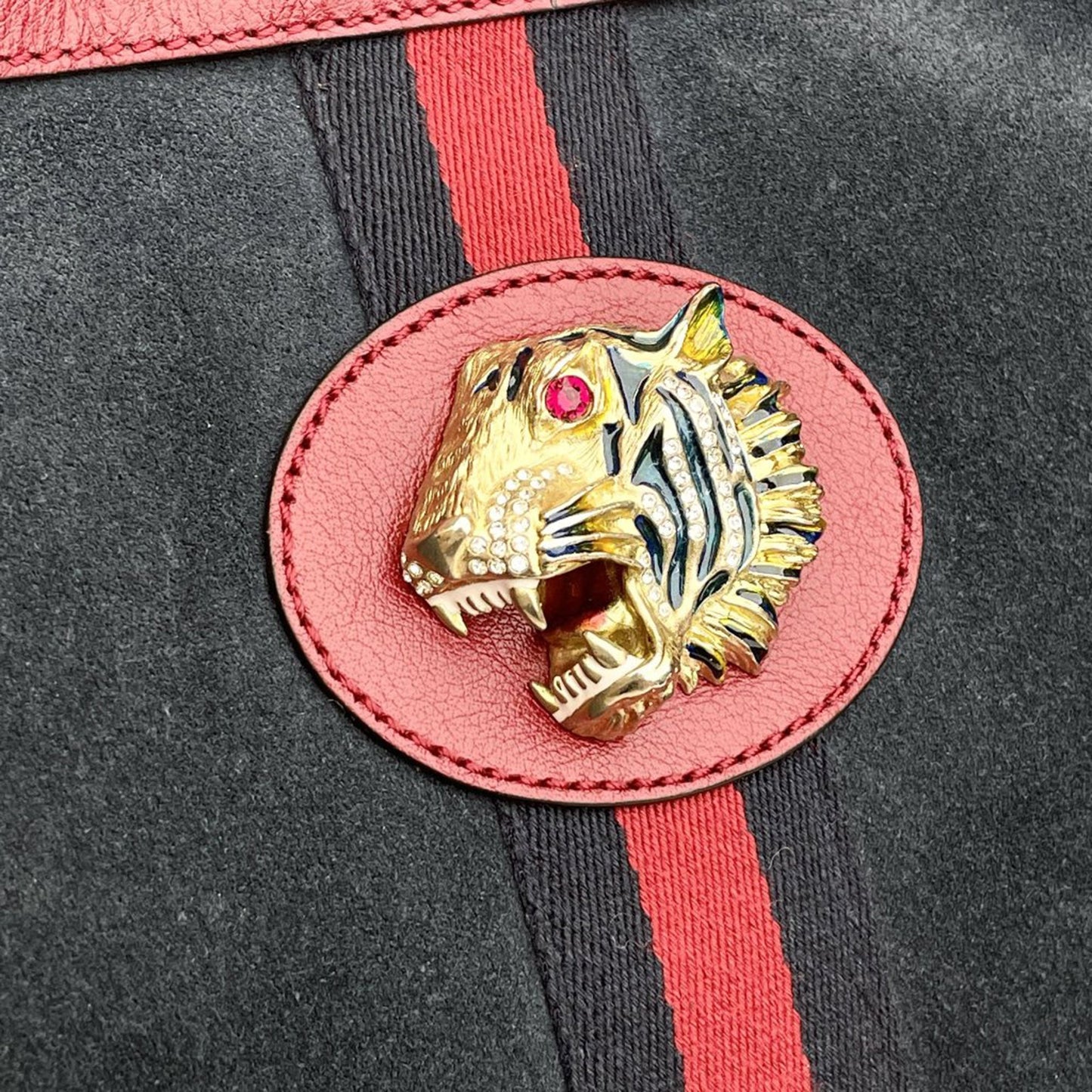 Gucci Large Web Suede Rajah Tote