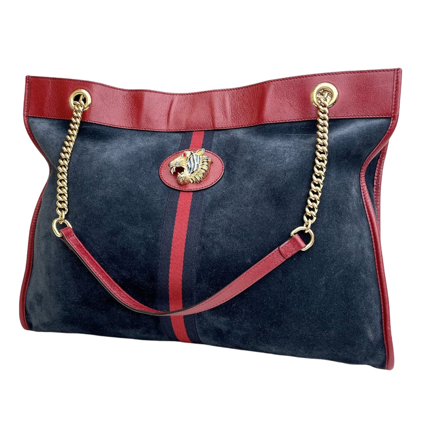 Gucci Large Web Suede Rajah Tote