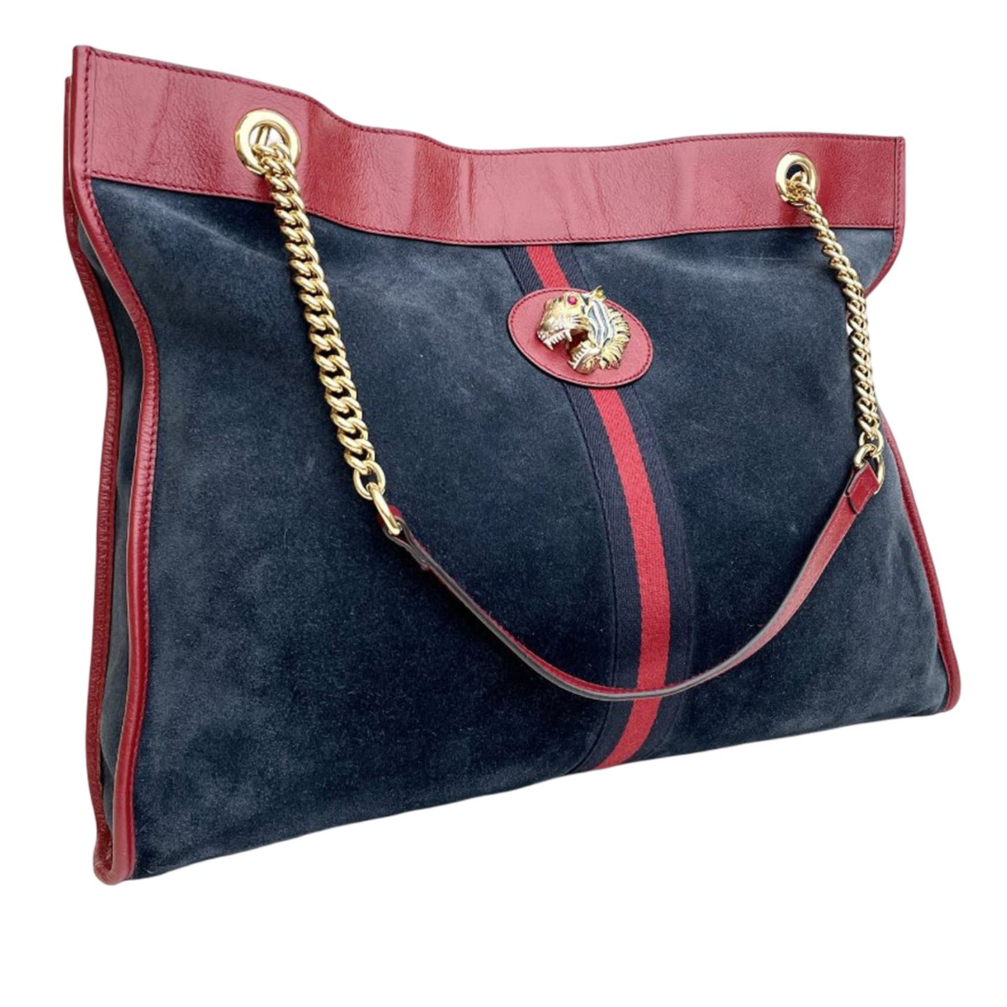 Gucci Large Web Suede Rajah Tote