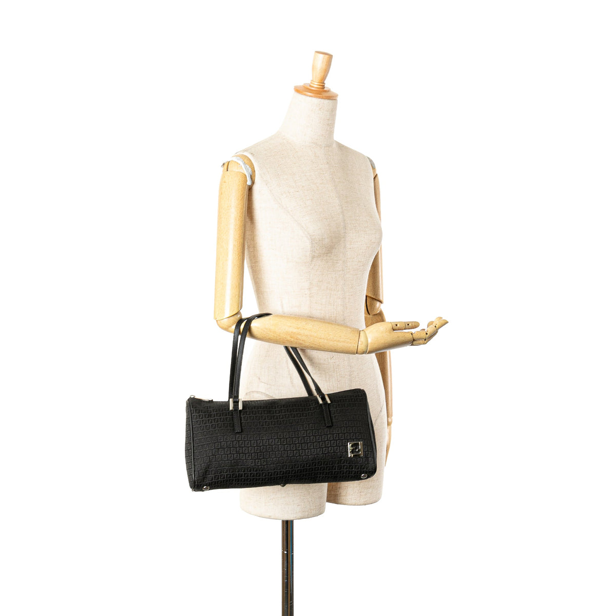 Fendi Micro Zucchino Canvas Bauletto Handbag