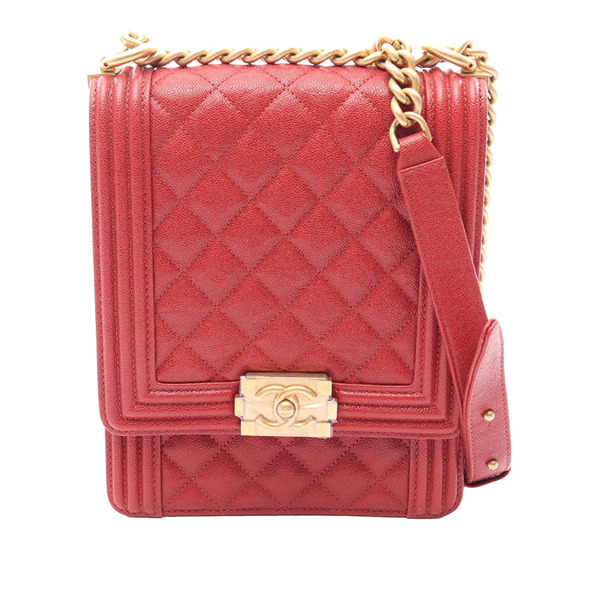 Chanel Quilted Lambskin North South Boy Flap