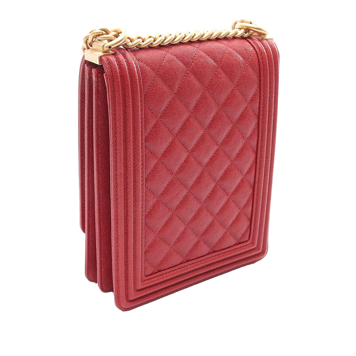 Chanel Quilted Lambskin North South Boy Flap