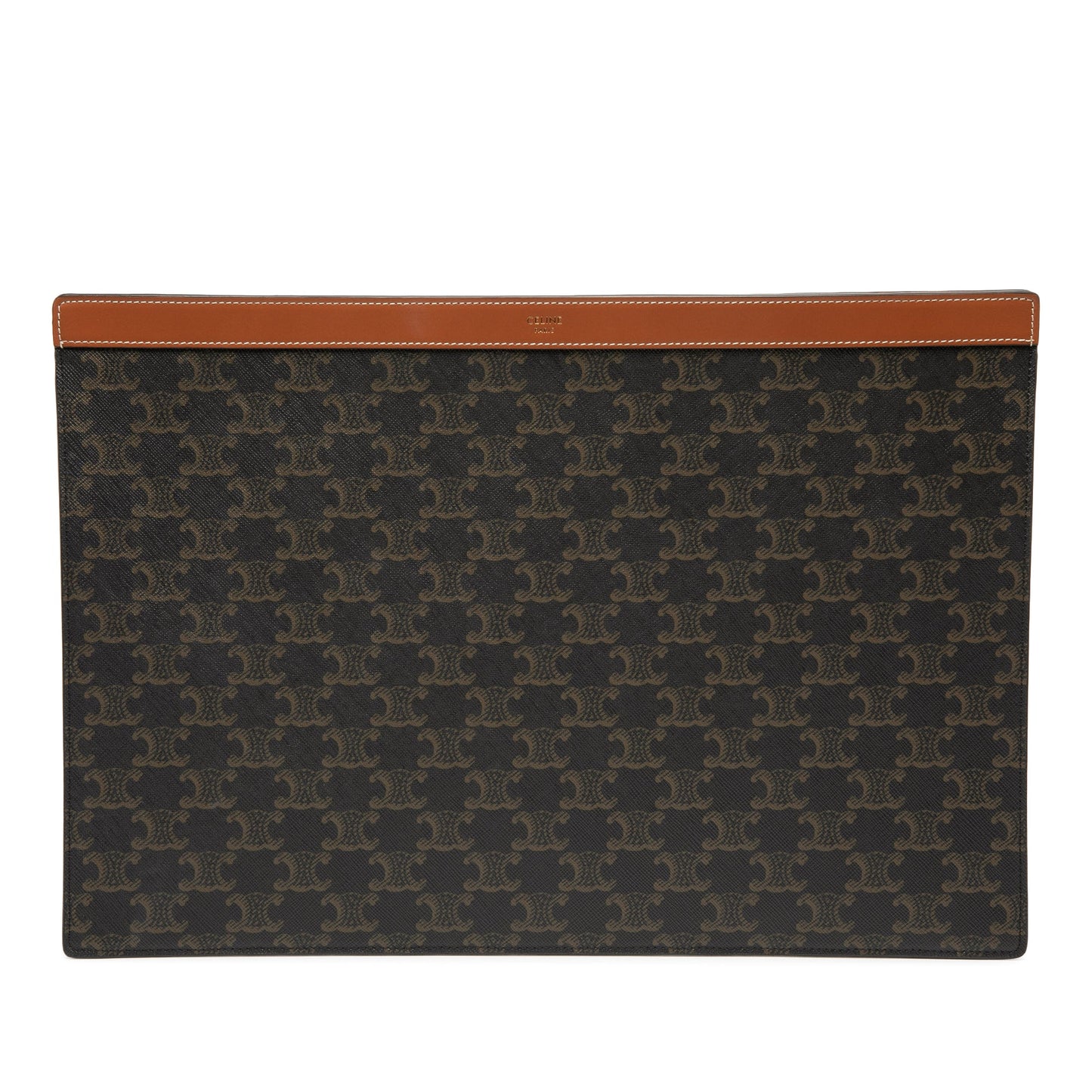 Celine Triomphe Coated Canvas Clutch