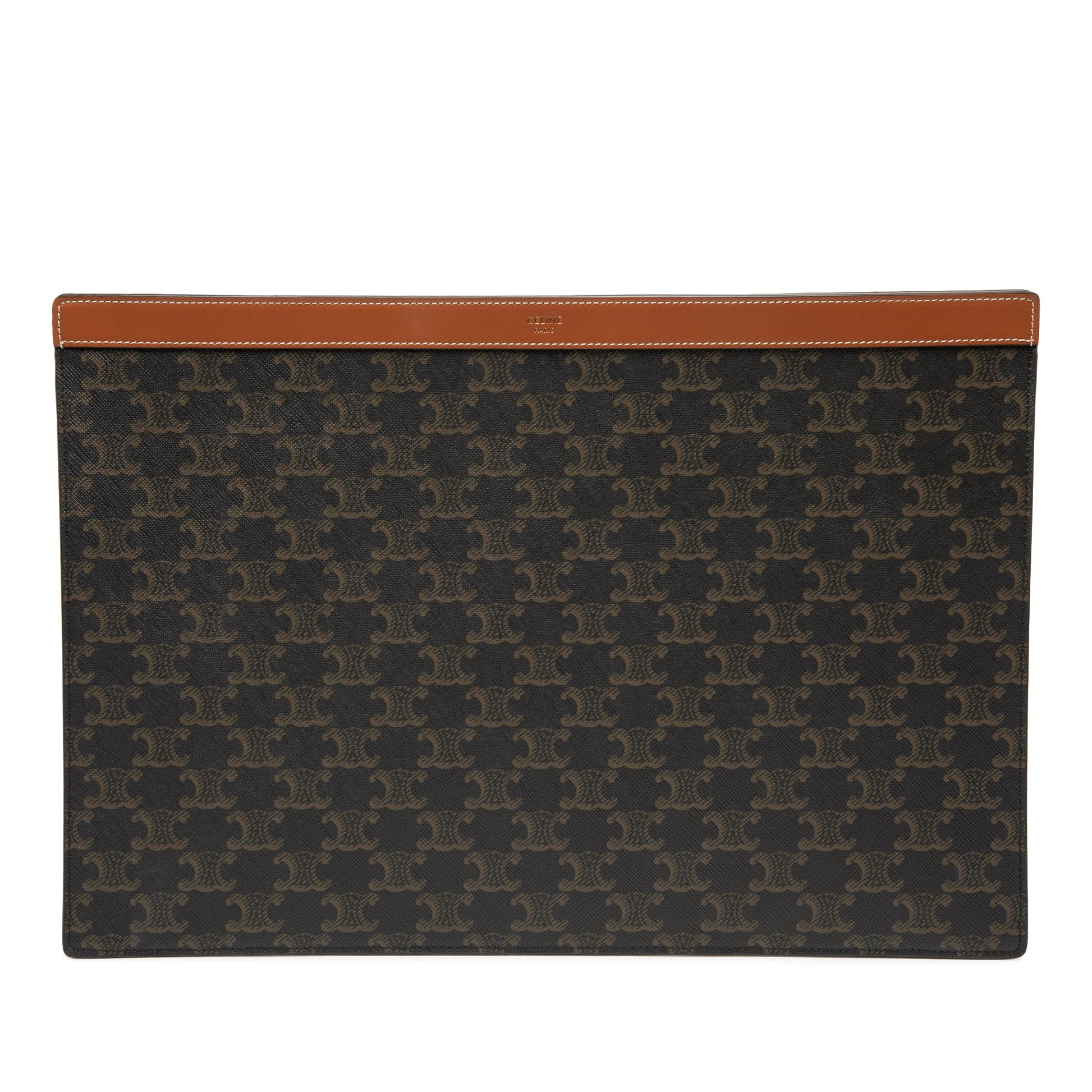 Celine Triomphe Coated Canvas Clutch