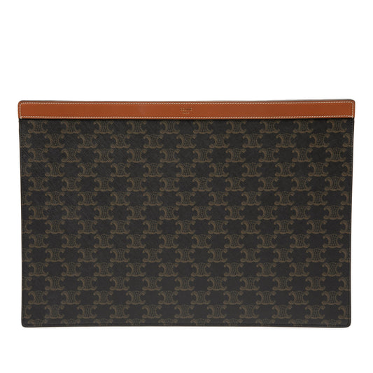 Celine Triomphe Coated Canvas Clutch