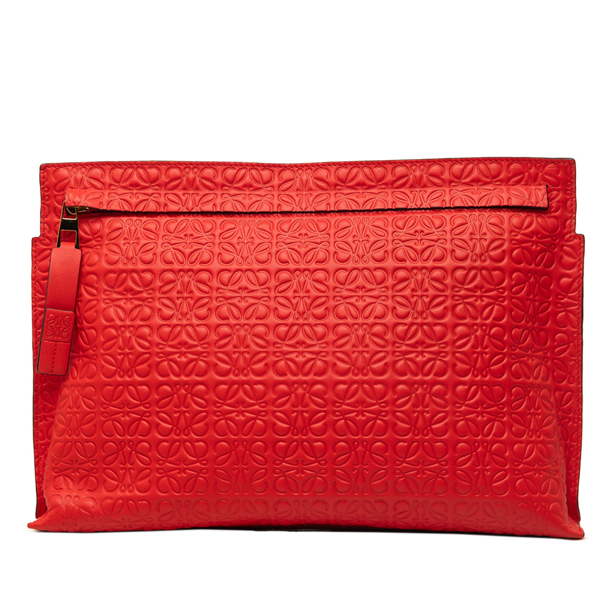 LOEWE Embossed Anagram Leather Repeat T Clutch