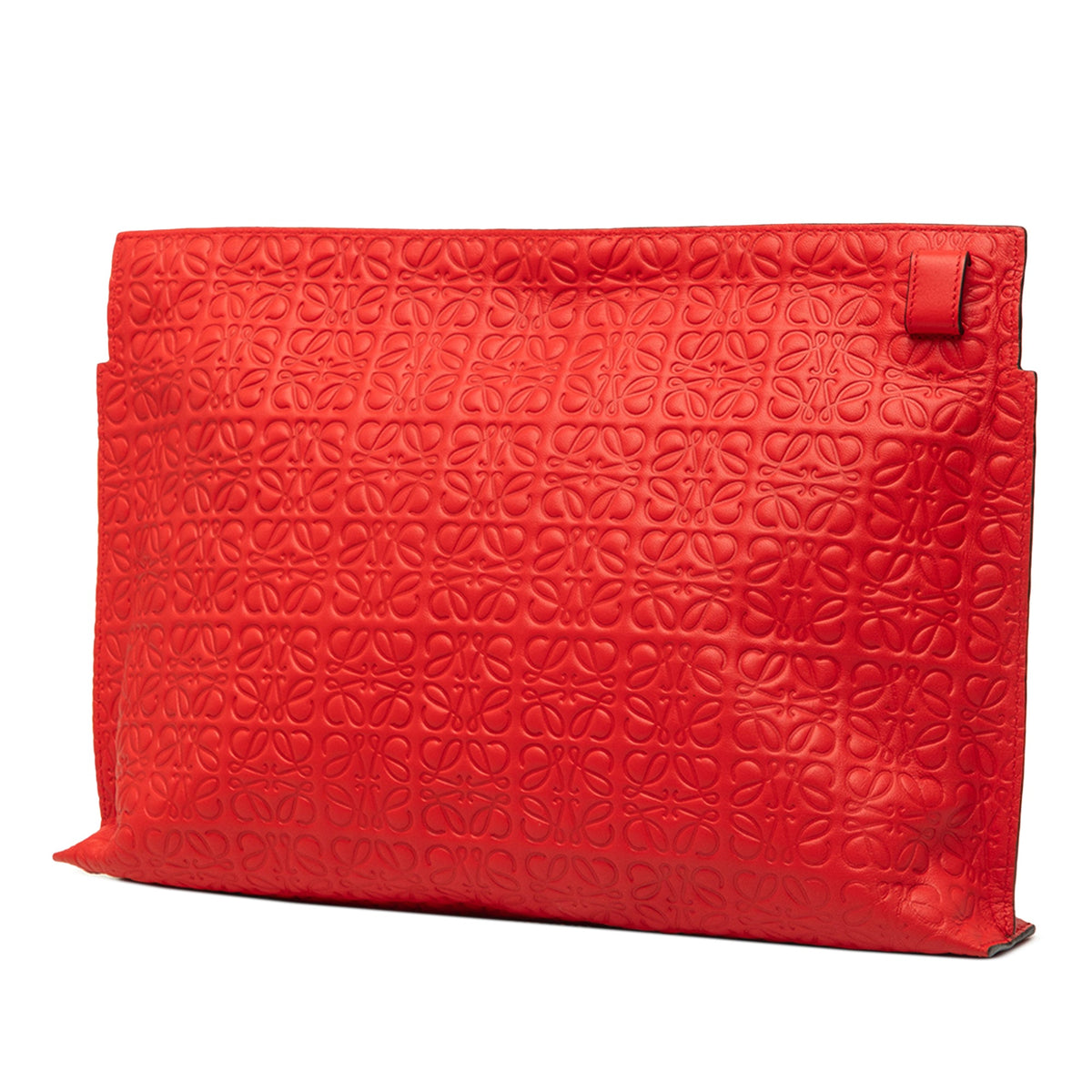 LOEWE Embossed Anagram Leather Repeat T Clutch