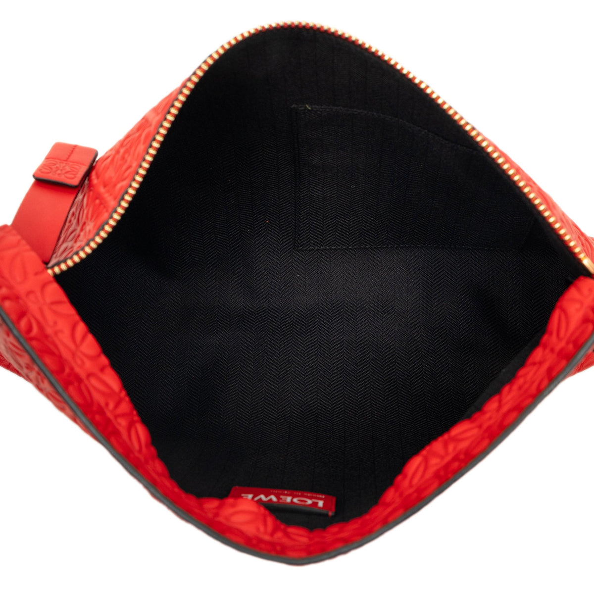 LOEWE Embossed Anagram Leather Repeat T Clutch