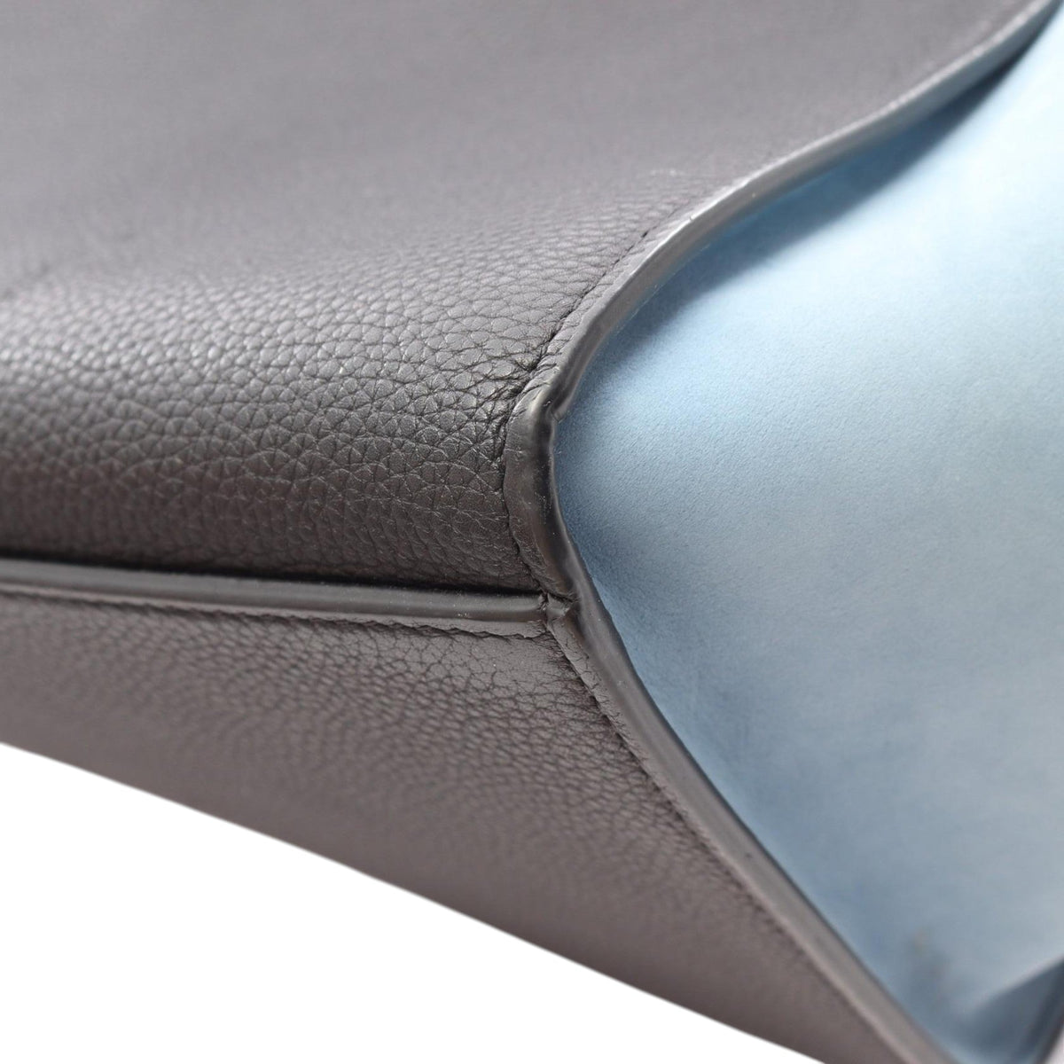 Celine Small Bicolor Leather Trapeze Satchel — Black