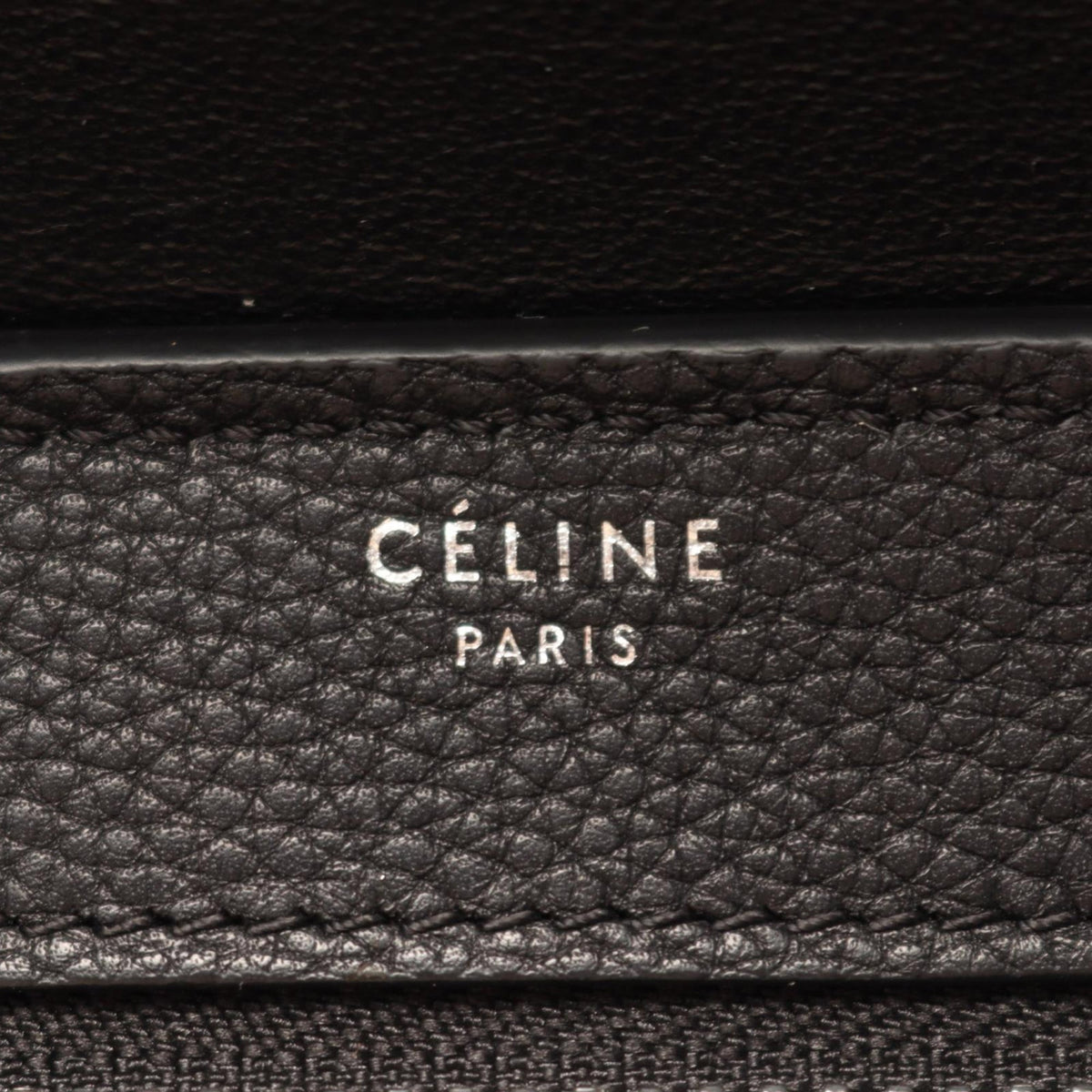 Celine Small Bicolor Leather Trapeze Satchel — Black