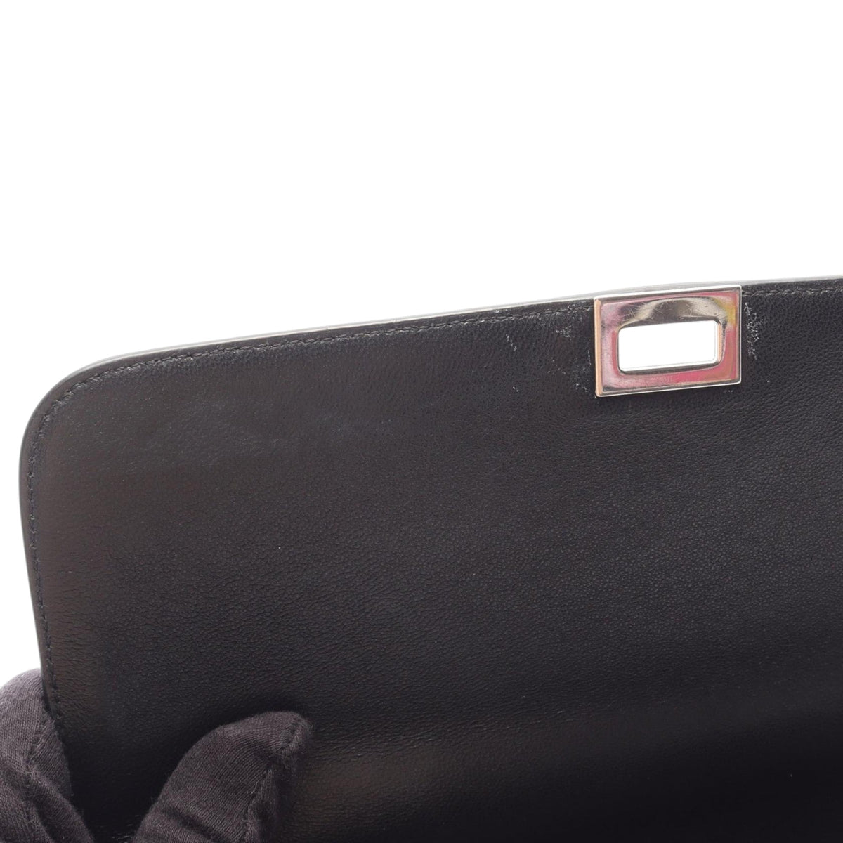 Celine Small Bicolor Leather Trapeze Satchel — Black