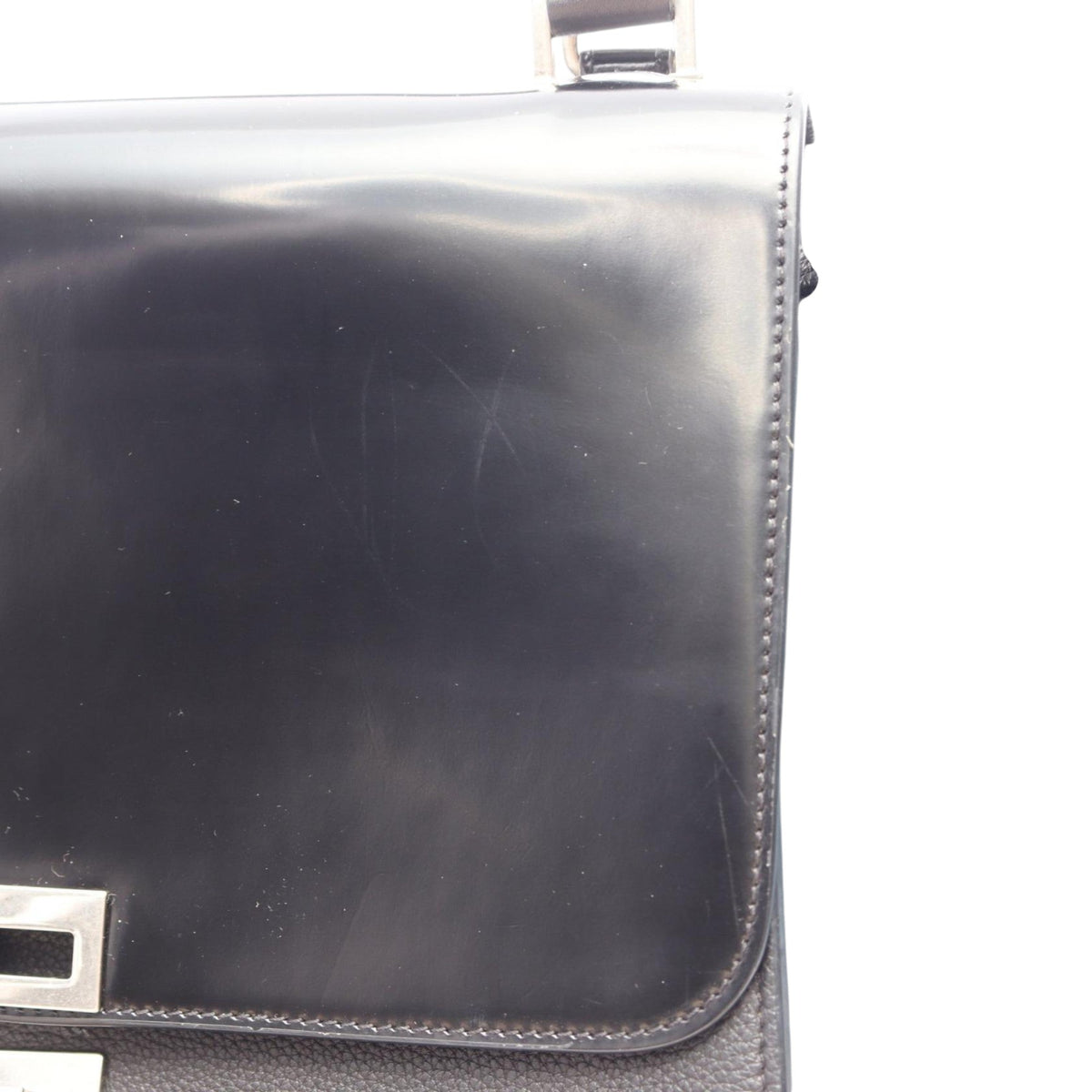 Celine Small Bicolor Leather Trapeze Satchel — Black