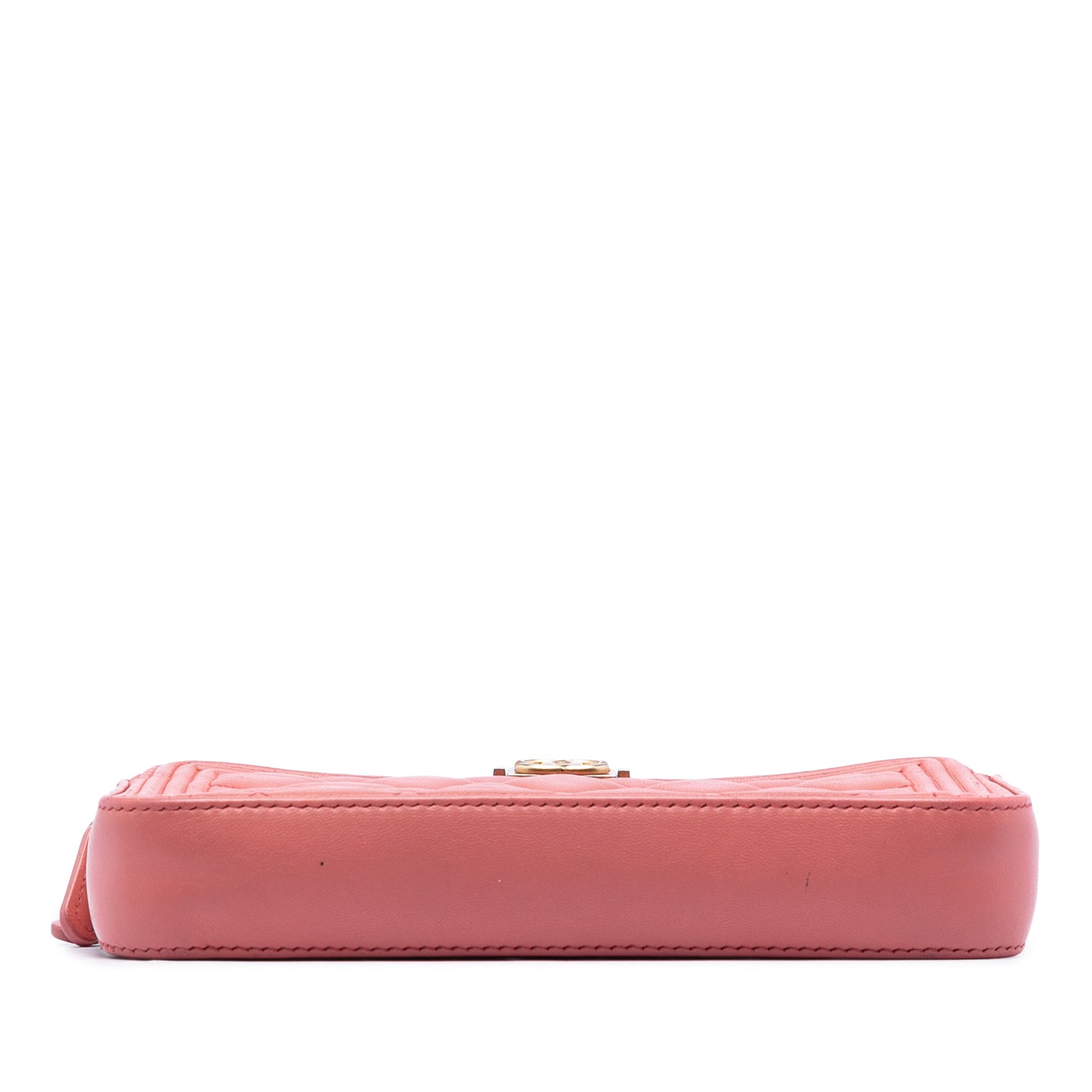 Quilted Caviar Boy Double Zip Clutch With Chain