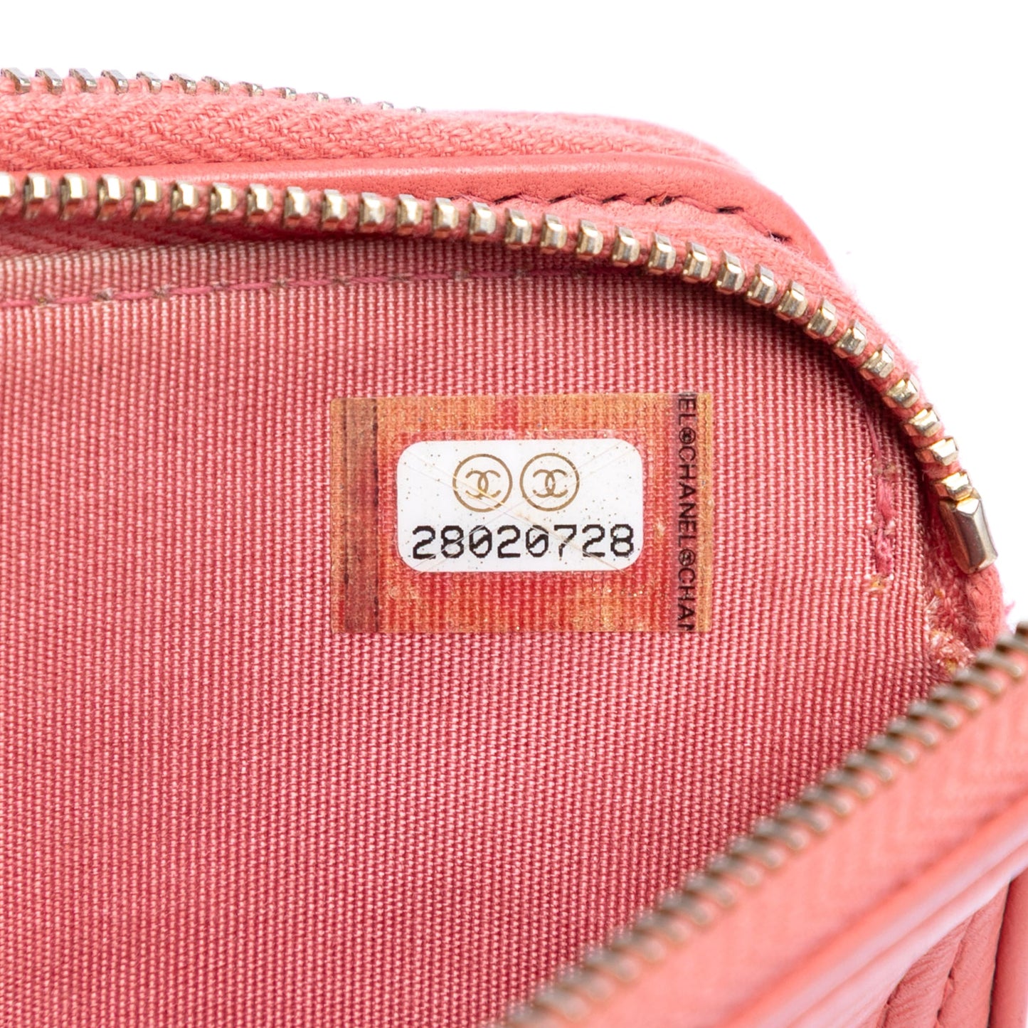 Quilted Caviar Boy Double Zip Clutch With Chain