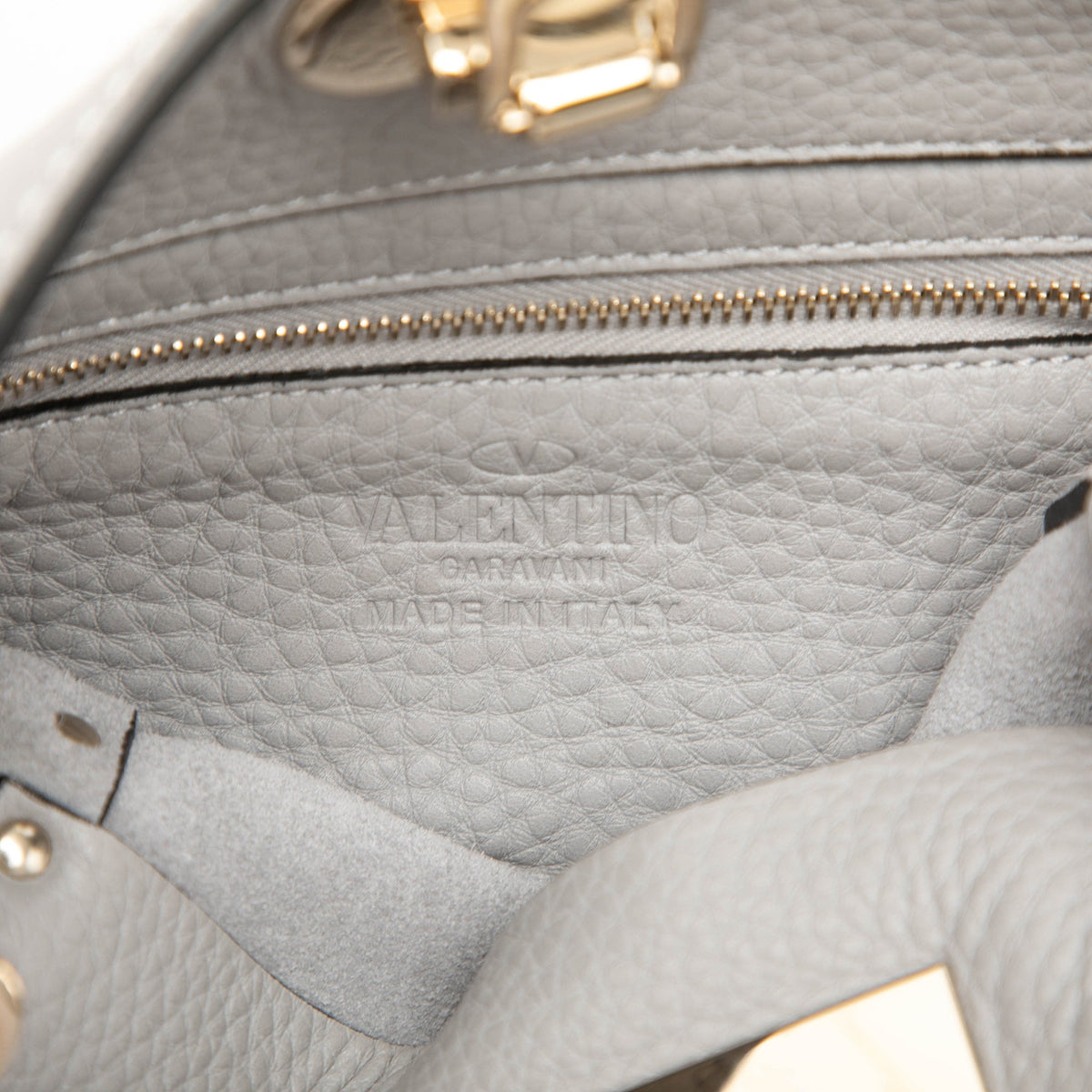 Valentino Mini Pebbled Calfskin Rockstud Flip Lock Messenger Bag