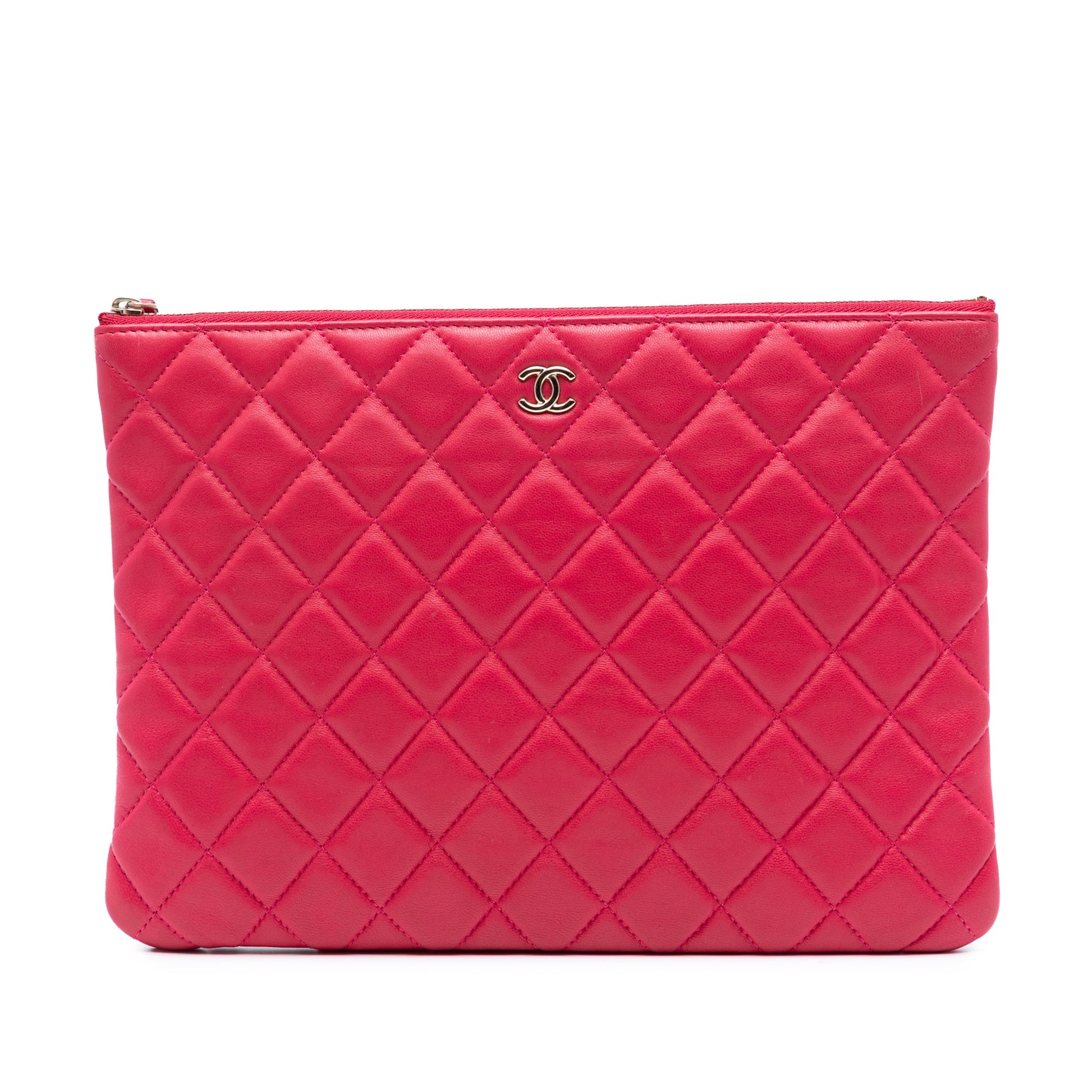 Chanel Medium Quilted Lambskin O Case Clutch