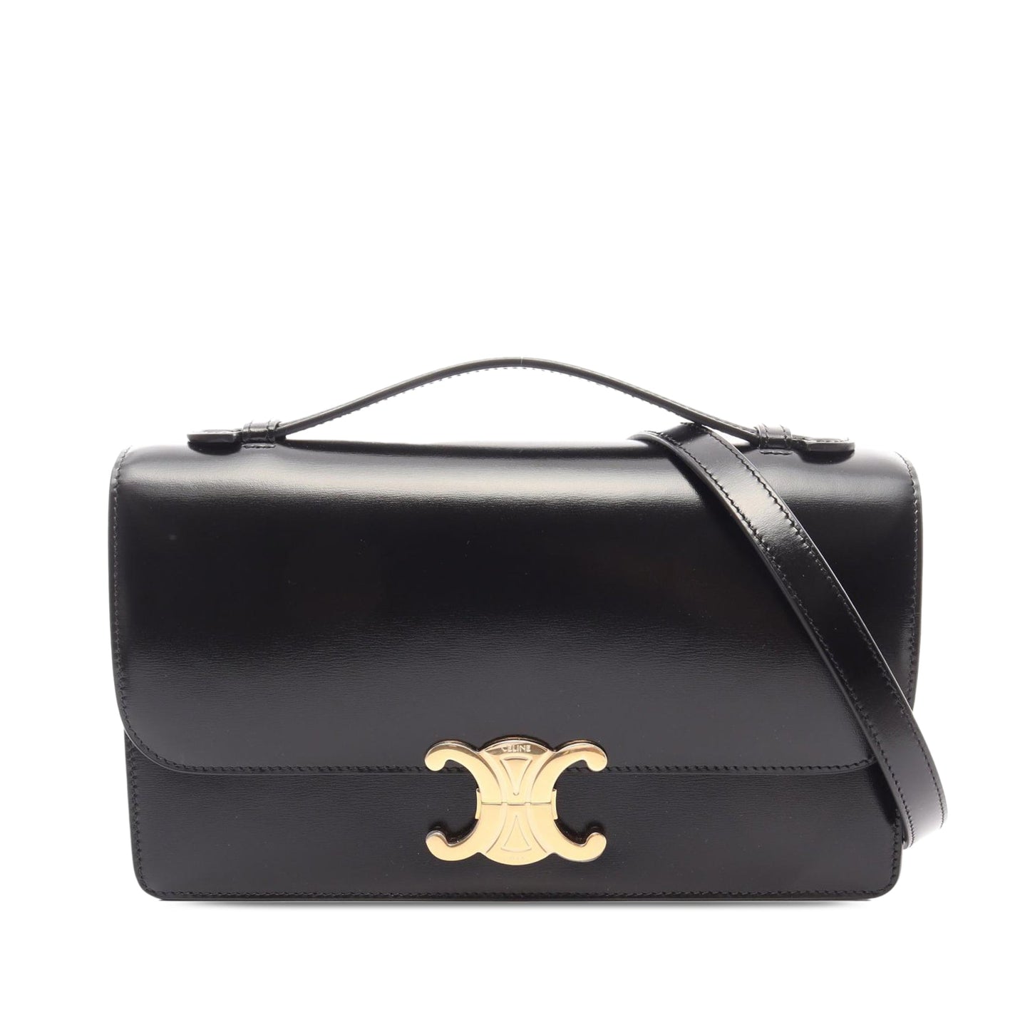Celine Medium Shiny Calfskin Triomphe Folio Bag