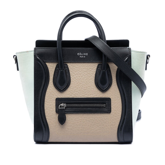 Celine Nano Tricolor Leather Luggage Tote