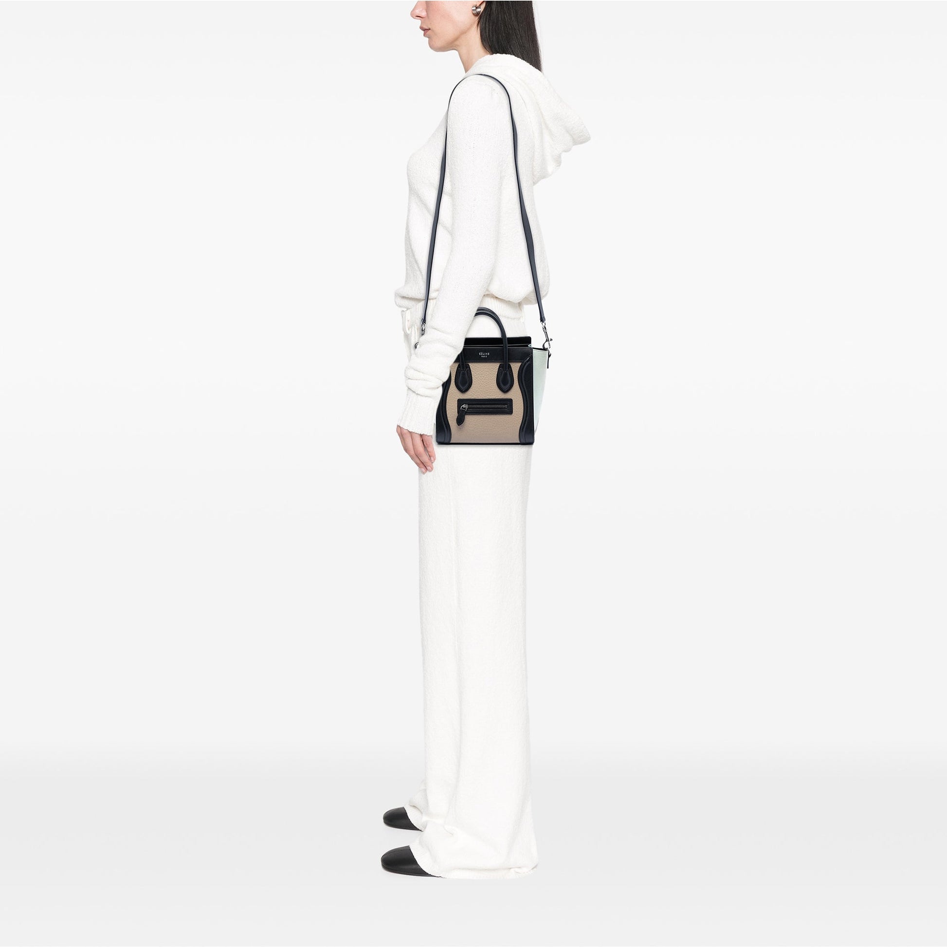 Celine Nano Tricolor Leather Luggage Tote