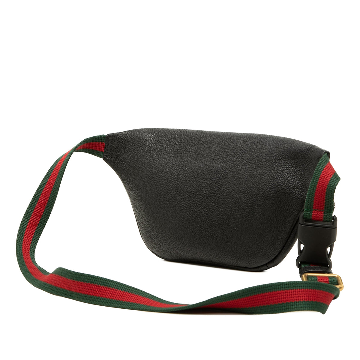 Gucci Small Grained Calfskin Web Logo Belt Bag — Black