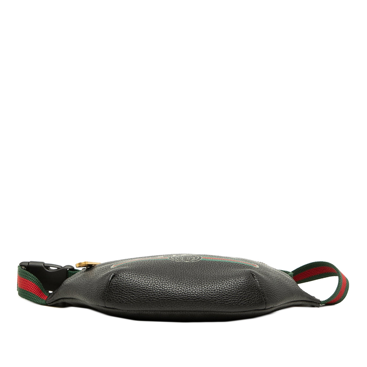 Gucci Small Grained Calfskin Web Logo Belt Bag — Black