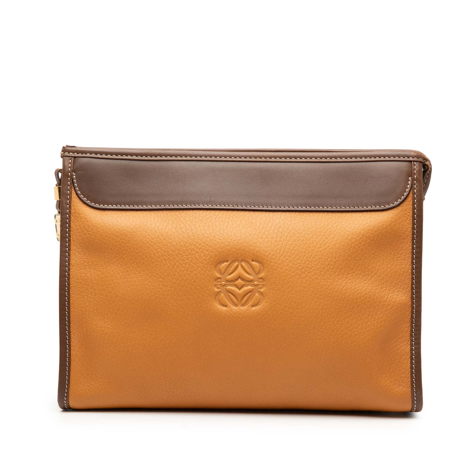 LOEWE Leather Anagram Clutch