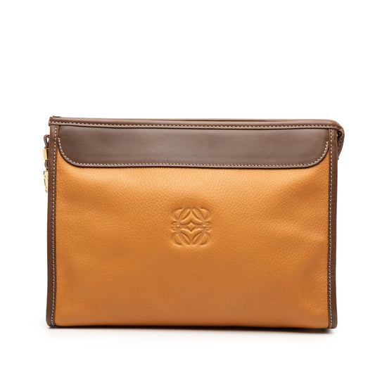 LOEWE Leather Anagram Clutch