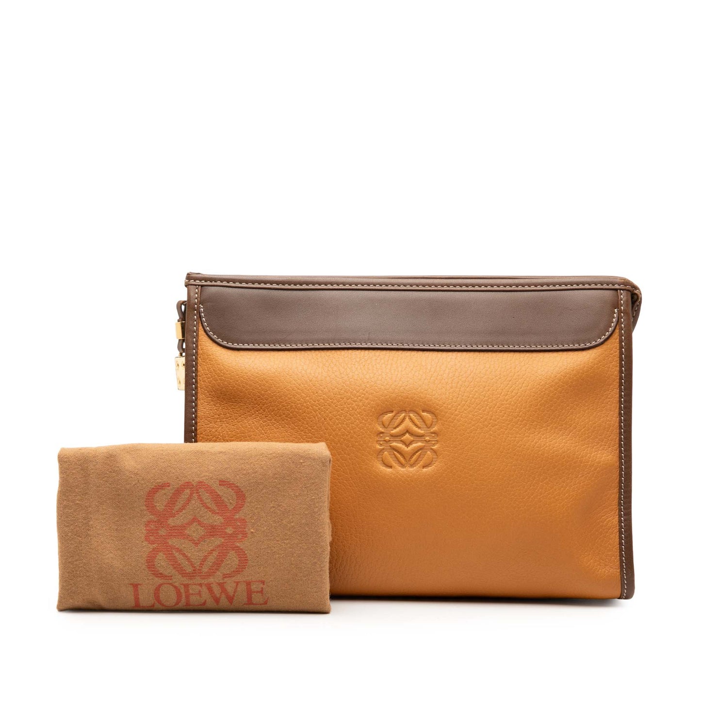 LOEWE Leather Anagram Clutch